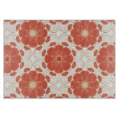 Rot und Goldblumenspitze-Muster Schneidebrett (Vorderseite)