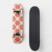 Rot und Goldblumenspitze-Muster Skateboard (Vorderseite)
