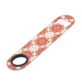 Rot und Goldblumenspitze-Muster Speedflaschenöffner (Rückseite Schrägansicht)