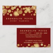 Rot und GoldBokeh Punkt-Visitenkarte Visitenkarte (Vorne/Hinten)