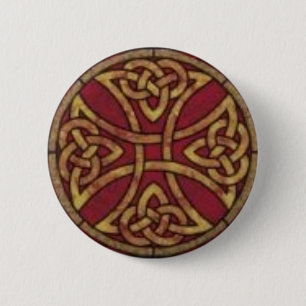 Rot und Goldceltic-Knoten Button