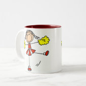 Rot und Goldcheerleader Zweifarbige Tasse (Vorderseite Links)