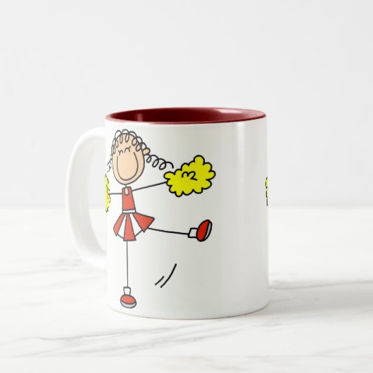 Rot und Goldcheerleader Zweifarbige Tasse (Vorderseite Links)