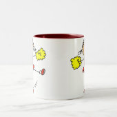 Rot und Goldcheerleader Zweifarbige Tasse (Mittel)
