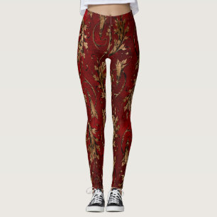 Rot- und Golddampfer-Leggings Leggings