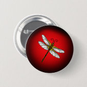 Rot und Golddrachenfliege Button (Vorne & Hinten)