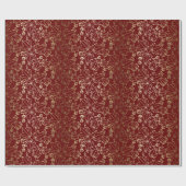 Rot und Goldefeu-Blatt-Blumenmuster Geschenkpapier (Flach)