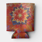Rot und Golden Mandala Custom Can Cooler Dosenkühler (Vorderseite)