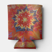 Rot und Golden Mandala Custom Can Cooler Dosenkühler (Rückseite)
