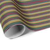 Rot und goldfarbene Weihnachtscreme gestreift Geschenkpapier (Rolleneckpunkt)