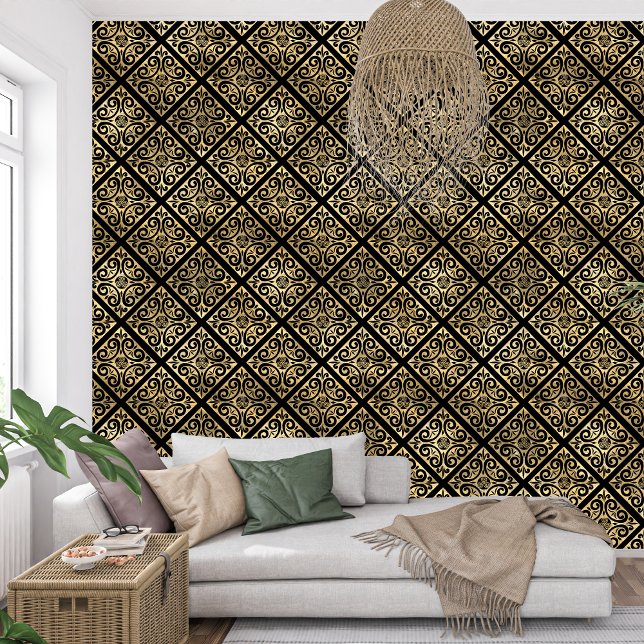 Rot und goldfarbenes Tapete (royal french black and gold wallpaper)