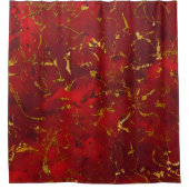 Rot- und Goldflecks Duschvorhang (Vorderseite)