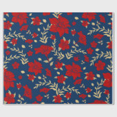 Rot- und Goldflorentapier Geschenkpapier (Flach)