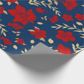 Rot- und Goldflorentapier Geschenkpapier (Ecke)