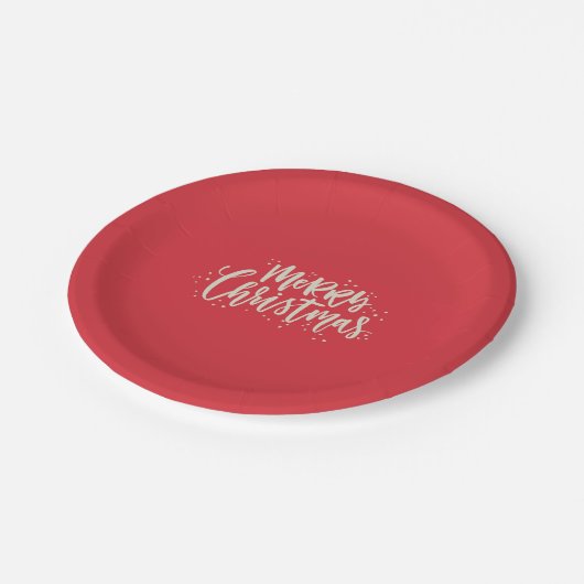 Rot-und Goldfrohe Weihnacht-Papier-Teller Pappteller (Schrägansicht)