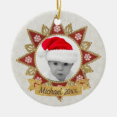 Rot und goldgelb-luxuriöse Circle Shape Rahmen Sno Keramik Ornament (Vorne)