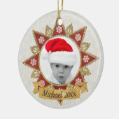 Rot und goldgelb-luxuriöse Circle Shape Rahmen Sno Keramik Ornament (Links)