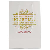 Rot und goldgelb-luxuriöse Circle Shape Rahmen Sno Mittlere Geschenktüte (Rückseite)