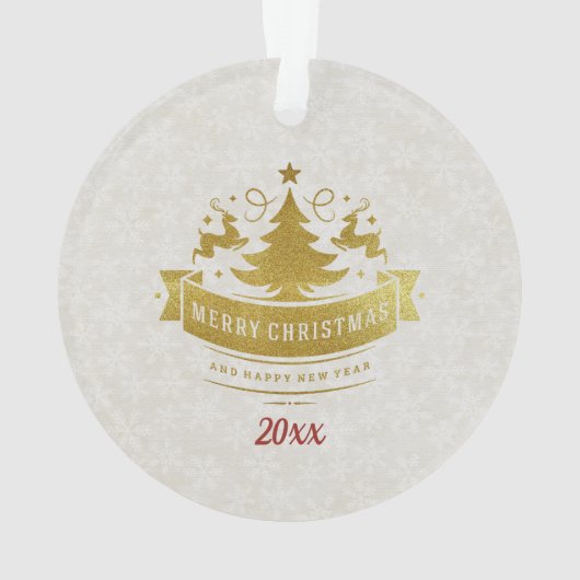 Rot und goldgelb-luxuriöse Circle Shape Rahmen Sno Ornament (Rückseite)