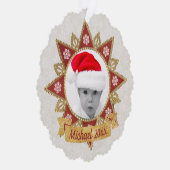 Rot und goldgelb-luxuriöse Circle Shape Rahmen Sno Ornament Karte (Rechts)