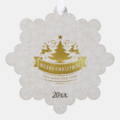 Rot und goldgelb-luxuriöse Circle Shape Rahmen Sno Ornament Karte (Rückseite)