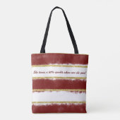 Rot und Goldgestreifte kundenspezifische Tasche (Rückseite)