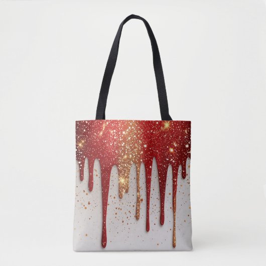 Rot- und Goldglitter tropft Tasche (Vorderseite)
