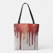 Rot- und Goldglitter tropft Tasche (Rückseite)