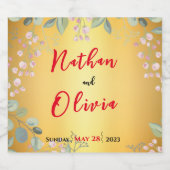 Rot- und Goldhochzeit Bierflaschenetikett (Einzelnes Label)