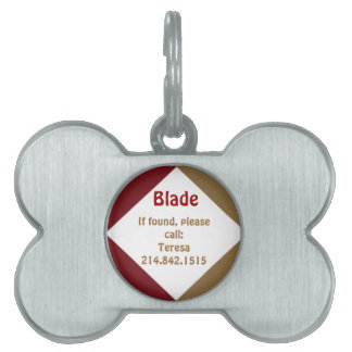 Rot und Goldhundeknochen-Erkennungsmarke Tiermarke