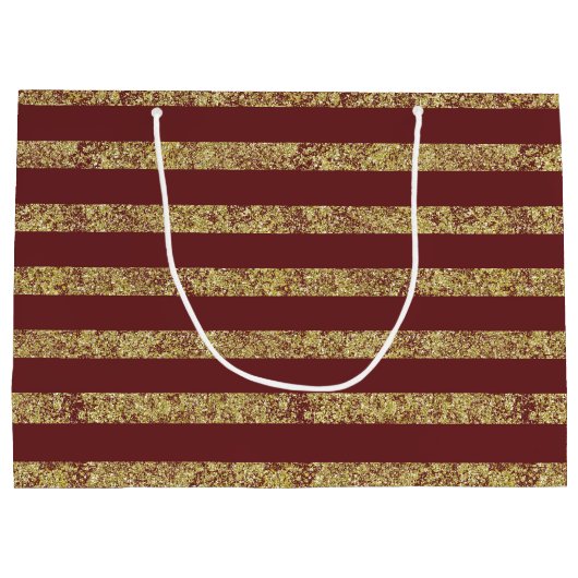 Rot und GoldImitat-Glitzer Große Geschenktüte (Rückseite)