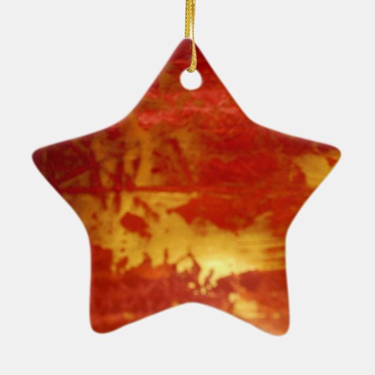 Rot und GoldKeramikdekoration Keramik Ornament (Hinten)