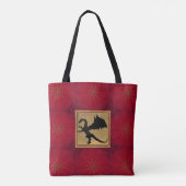 Rot und Goldmagische Drache-Taschen-Tasche Tasche (Rückseite)