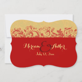 Rot- und Goldmuslimische Hochzeit oder Verlobung Einladung