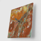 Rot und GoldPertrified Holz Quadratische Wanduhr (Winkel)