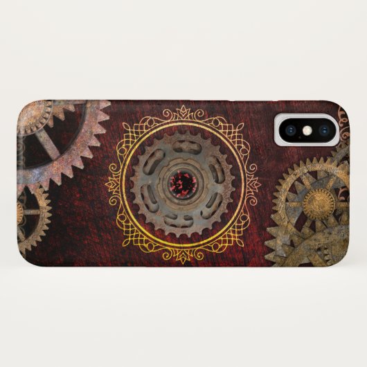 Rot und GoldSteampunk Gang Case-Mate iPhone Hülle (Rückseite (Horizontal))