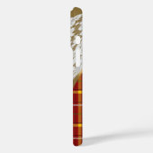 Rot und Goldtartan kariert und Spitze Case-Mate iPhone Hülle (Rückseite / Links)