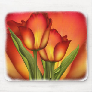 Rot und Goldtulpen Mousepad