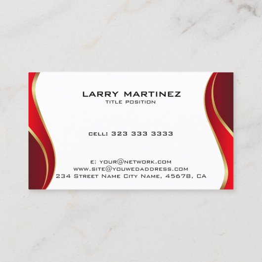 Rot- und Goldwache Grenze in weiß Visitenkarte (Rückseite)