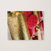 Rot und Goldweihnachtscracker Puzzle (Horizontal)