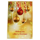 Rot und Goldweihnachtsflitter Mittlere Geschenktüte (Rückseite)