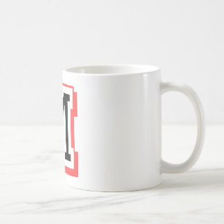 Rot und gotische Schrift M Kaffeetasse