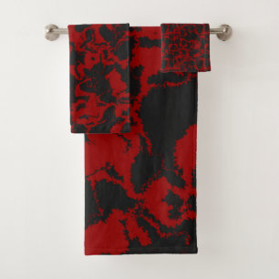 Rot und Grau Badhandtuch Set