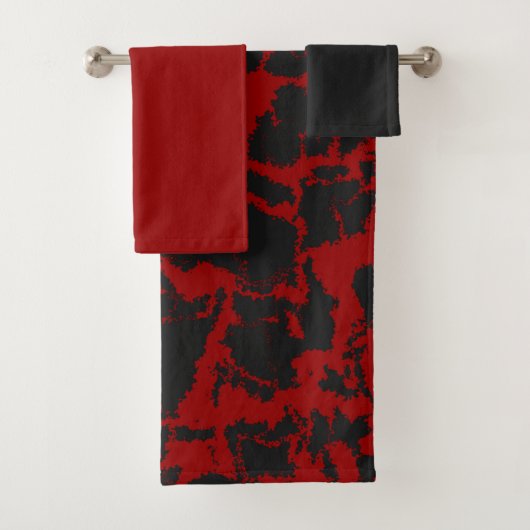 Rot und Grau Badhandtuch Set (Insitu)