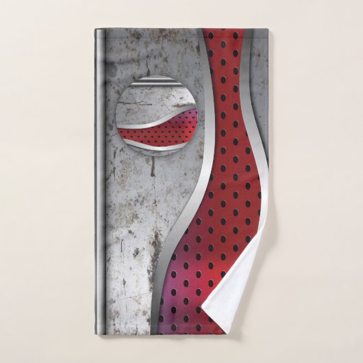 Rot und grau badhandtuch set (Handtuch)