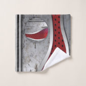 Rot und grau badhandtuch set (Waschlappen)