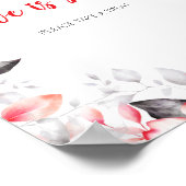 Rot und Grau Blume Liebe ist süß Poster (Ecke)
