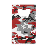 Rot und Grau Camouflage, Militär, Armee Geldbeutel Flaschenöffner (Rückseite)