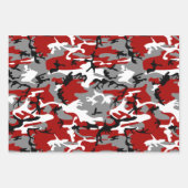 Rot und Grau Camouflage, Militär, Armee Geschenkpapier Set (Vorderseite 2)