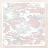 Rot und Grau Camouflage, Militär, Armee Glasuntersetzer (Rückseite)